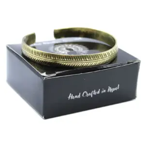 Brass Tibetan Bracelet – Slim Tribal Leaf | www.artisangoods.co.uk 4