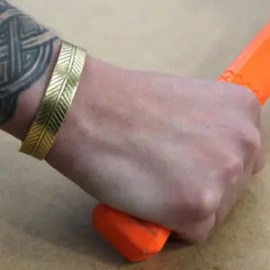 Brass Tibetan Bracelet – Wide Tribal Leaf | www.artisangoods.co.uk 4