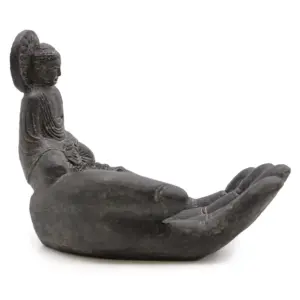 Buddah & Hand Incense Burner (black) | www.artisangoods.co.uk 3