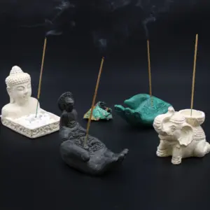 Buddah & Hand Incense Burner (black) | www.artisangoods.co.uk 2
