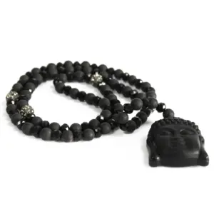 Buddha / Black Stone – Gemstone Necklace | www.artisangoods.co.uk 2