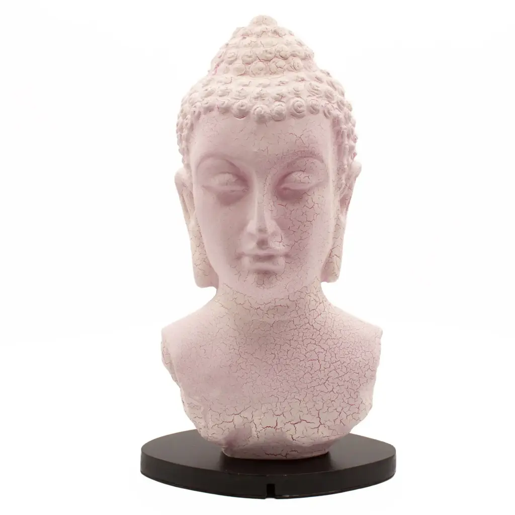Buddha Bust Lamp Cherry Crackle – Oval stand | www.artisangoods.co.uk