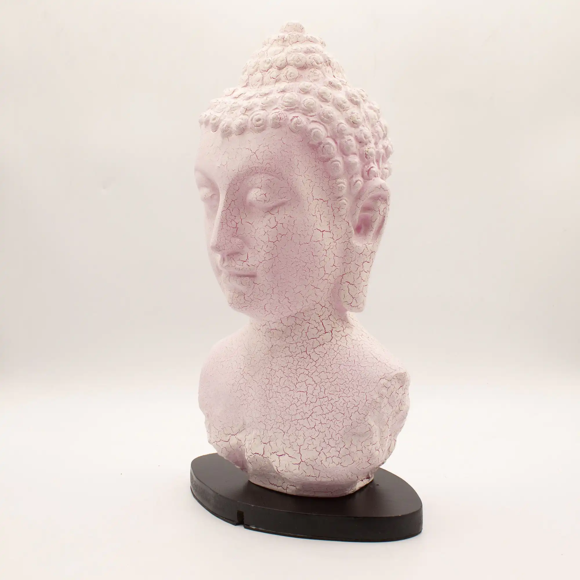 Buddha Bust Lamp Cherry Crackle - Oval stand