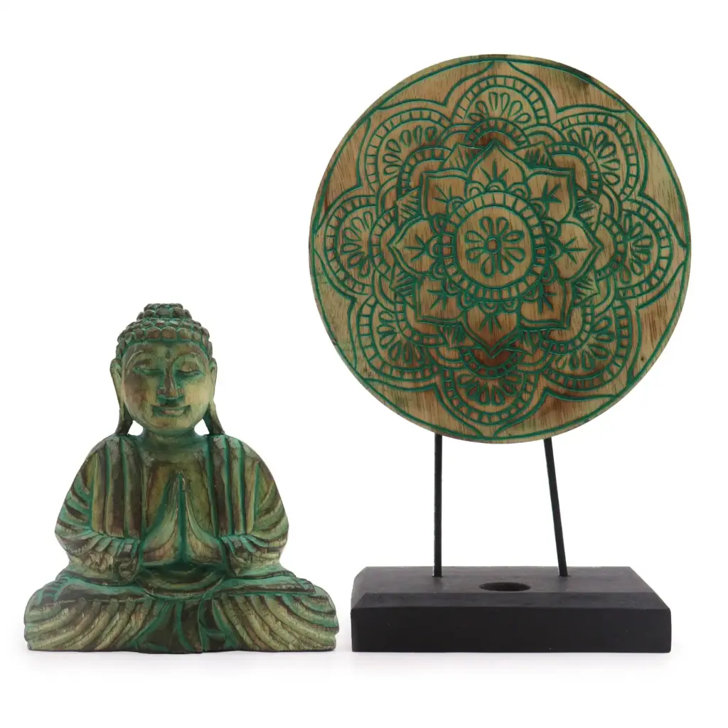Buddha Feng Shui Set – Buddha Knot – Green | www.artisangoods.co.uk