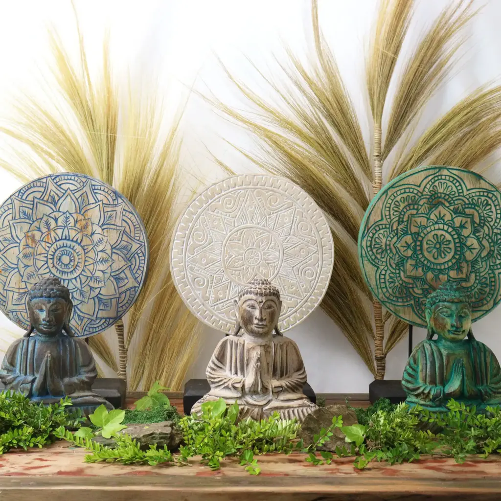 Buddha Feng Shui Set – Flower Mandala – Blue | www.artisangoods.co.uk 7
