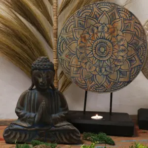 Buddha Feng Shui Set – Flower Mandala – Blue | www.artisangoods.co.uk 5