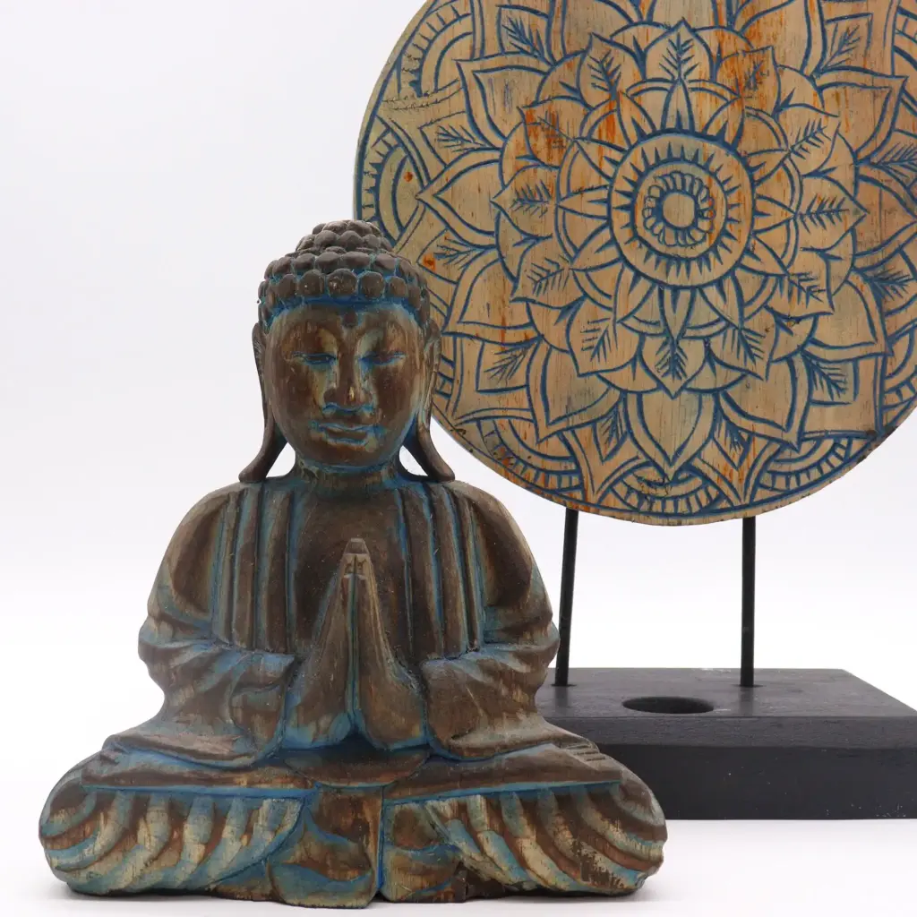 Buddha Feng Shui Set – Flower Mandala – Blue | www.artisangoods.co.uk 2