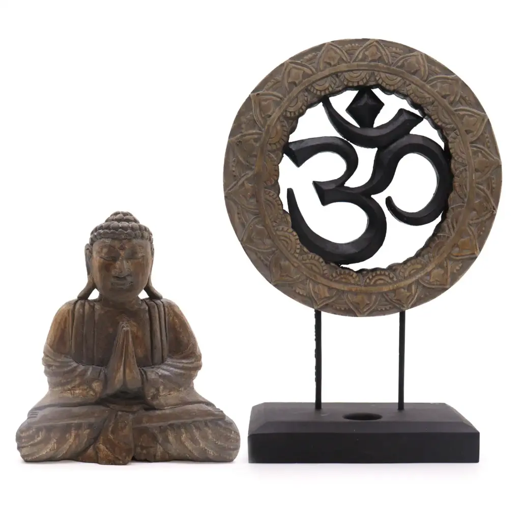 Buddha Feng Shui Set – Om – Grey & Black | www.artisangoods.co.uk