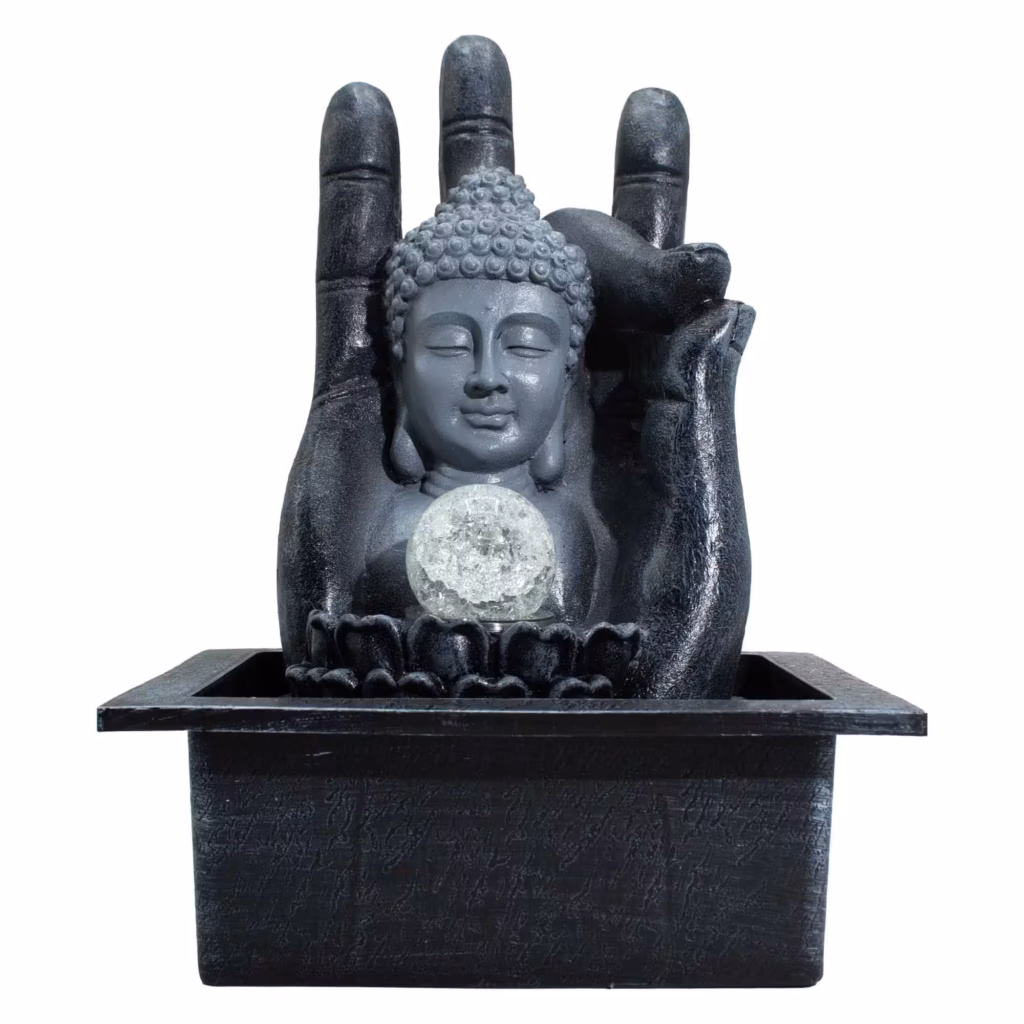 Buddha Hand & Head Tabletop Water Feature (20x25x35cm) | www.artisangoods.co.uk