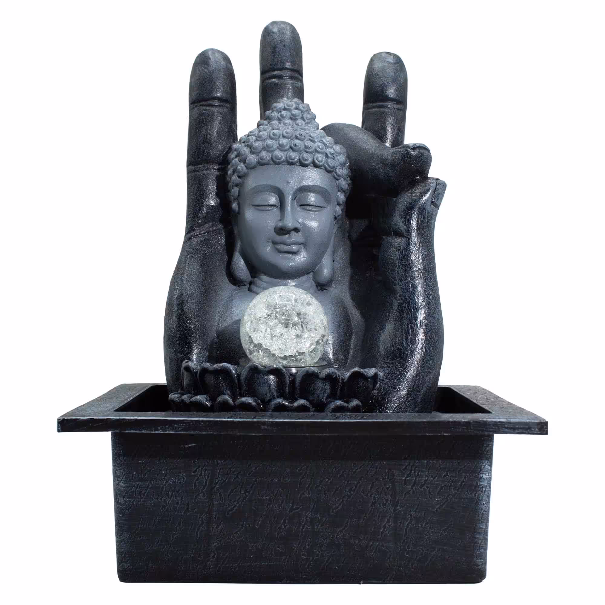 Buddha Hand & Head Tabletop Water Feature (20x25x35cm) | www.artisangoods.co.uk 2 Buddha Hand & Head Tabletop Water Feature (20x25x35cm)