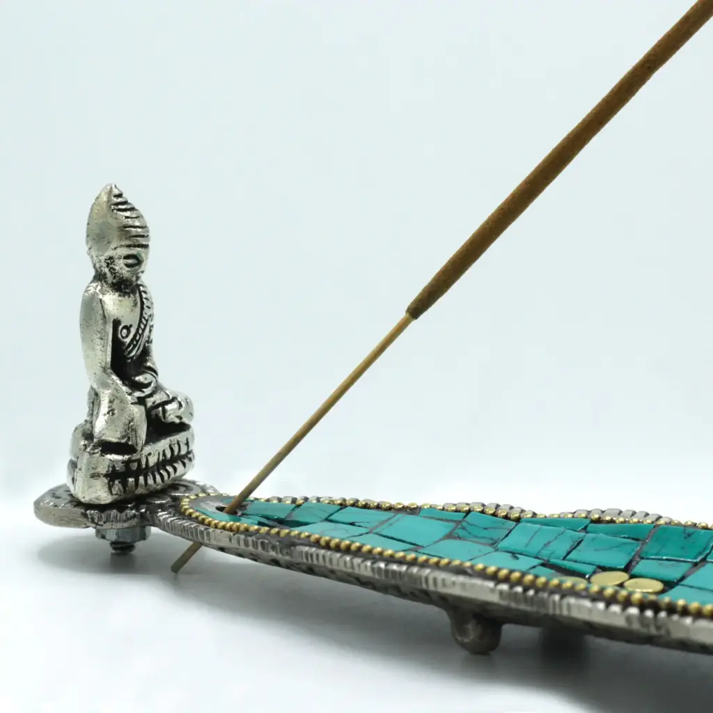 Buddha Long Leaf Tibetan Decor Incense Holder | www.artisangoods.co.uk 5
