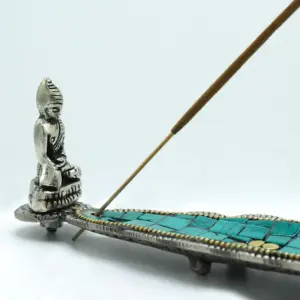 Buddha Long Leaf Tibetan Decor Incense Holder | www.artisangoods.co.uk 5