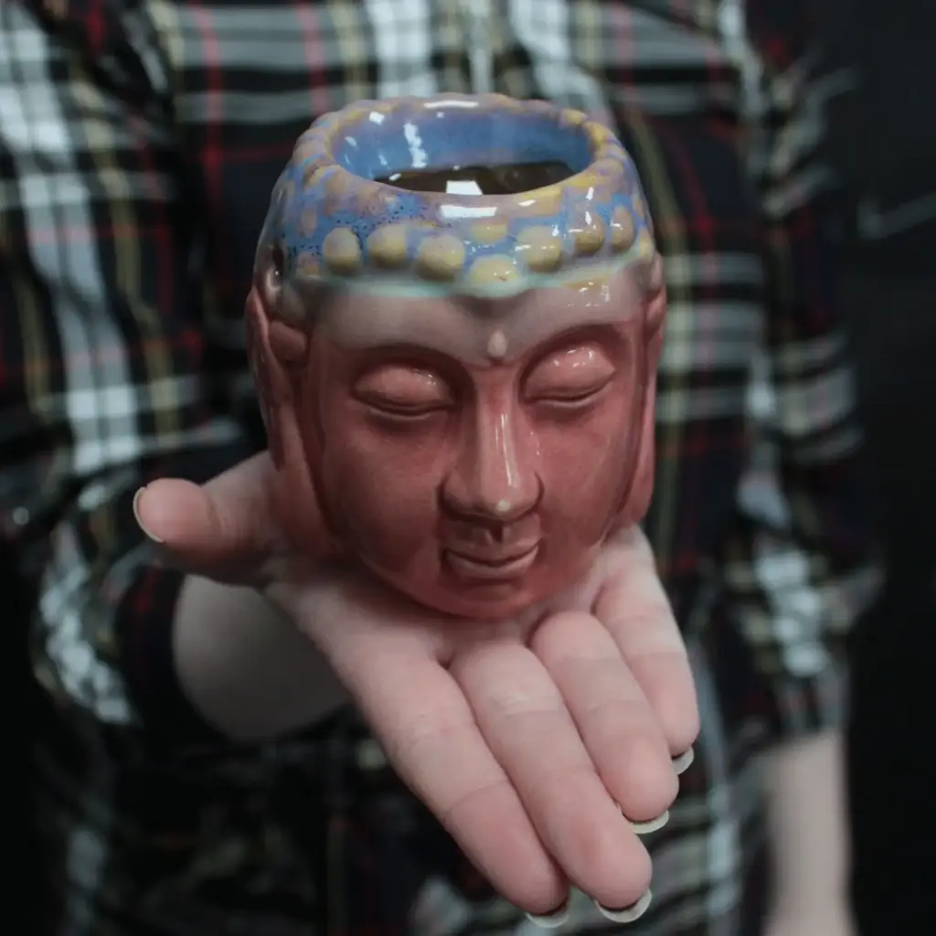 Buddha Oil Burner – Rose & Teal | www.artisangoods.co.uk 3