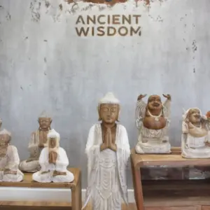Buddha Statue Standing – Whitewash – 1m Welcome | www.artisangoods.co.uk 4
