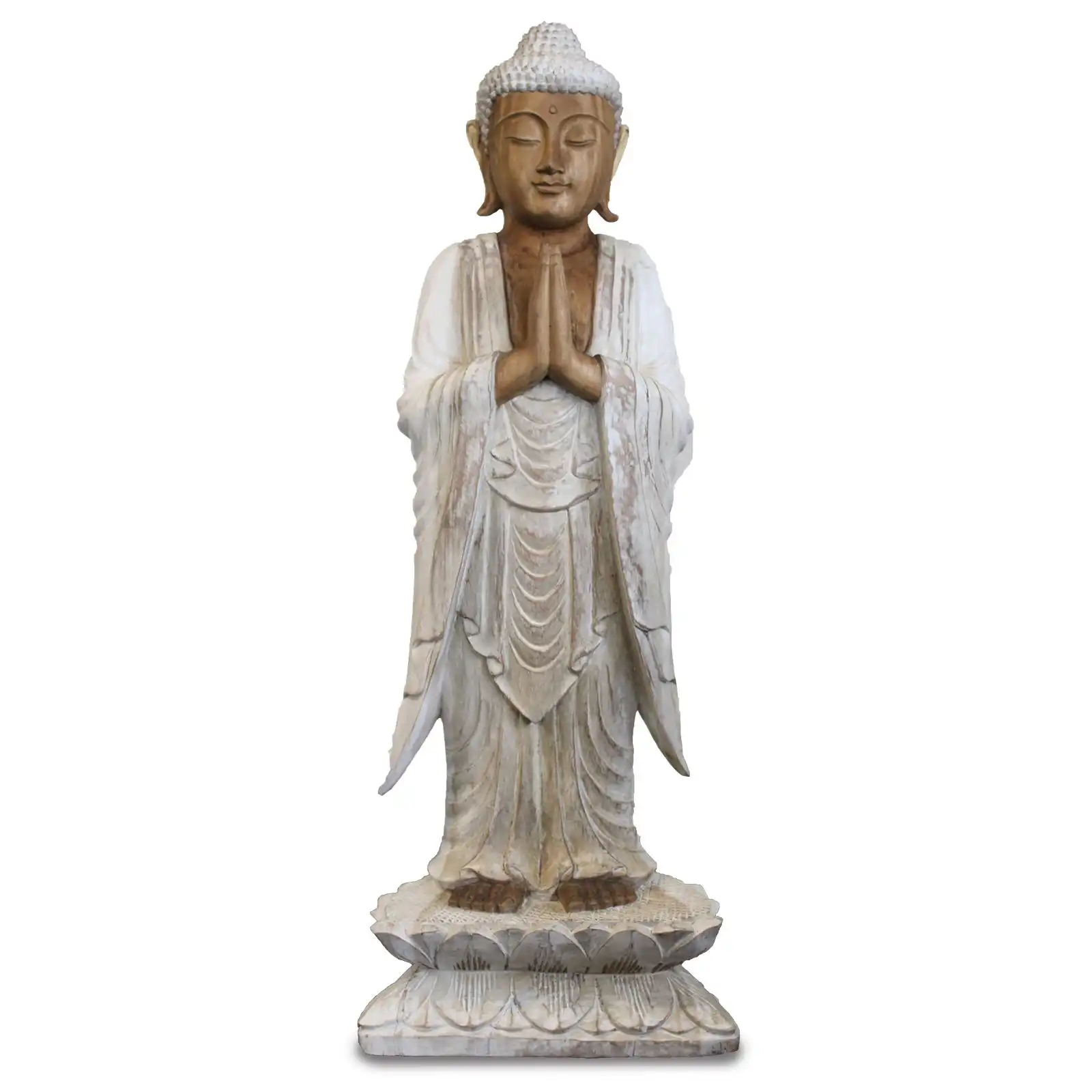 Buddha Statue Standing – Whitewash – 1m Welcome | www.artisangoods.co.uk 2 Buddha Statue Standing – Whitewash – 1m Welcome | www.artisangoods.co.uk 1
