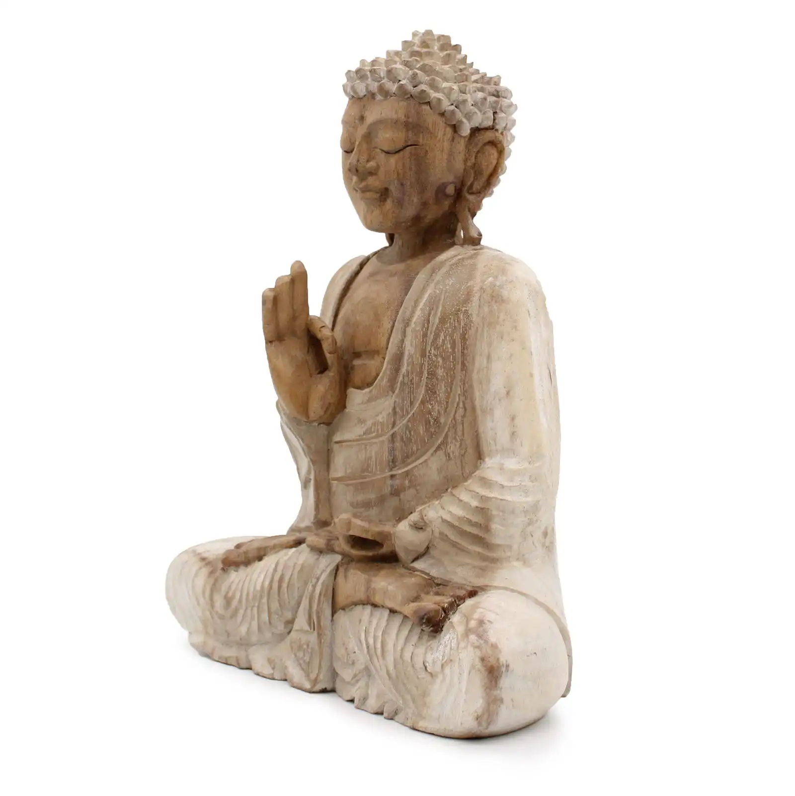 Buddha Statue Whitewash – 30cm Teaching Transmission | www.artisangoods.co.uk 4 Buddha Statue Whitewash – 30cm Teaching Transmission | www.artisangoods.co.uk 3