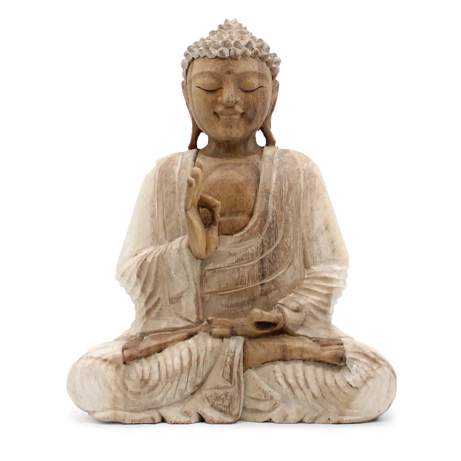 Buddha Statue Whitewash – 30cm Teaching Transmission | www.artisangoods.co.uk 2 Buddha Statue Whitewash – 30cm Teaching Transmission | www.artisangoods.co.uk 1