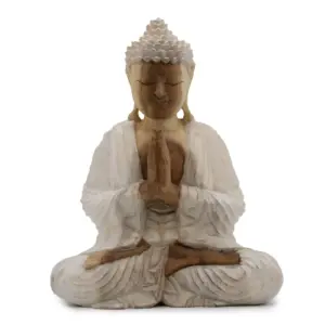 Buddha Statue Whitewash – 30cm Welcome | www.artisangoods.co.uk 1