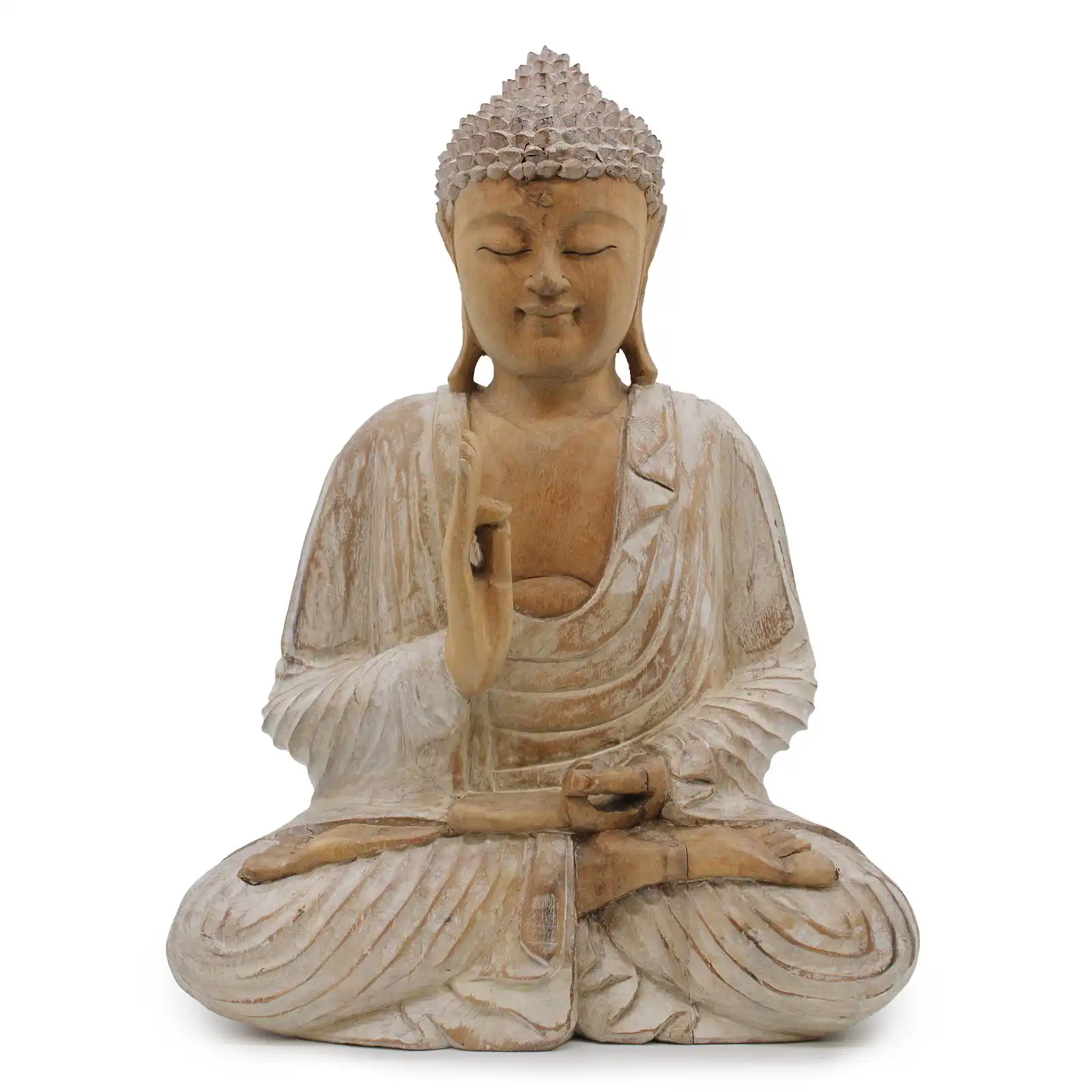 Buddha Statue Whitewash – 40cm Teaching Transmission | www.artisangoods.co.uk 2 Buddha Statue Whitewash – 40cm Teaching Transmission | www.artisangoods.co.uk 1