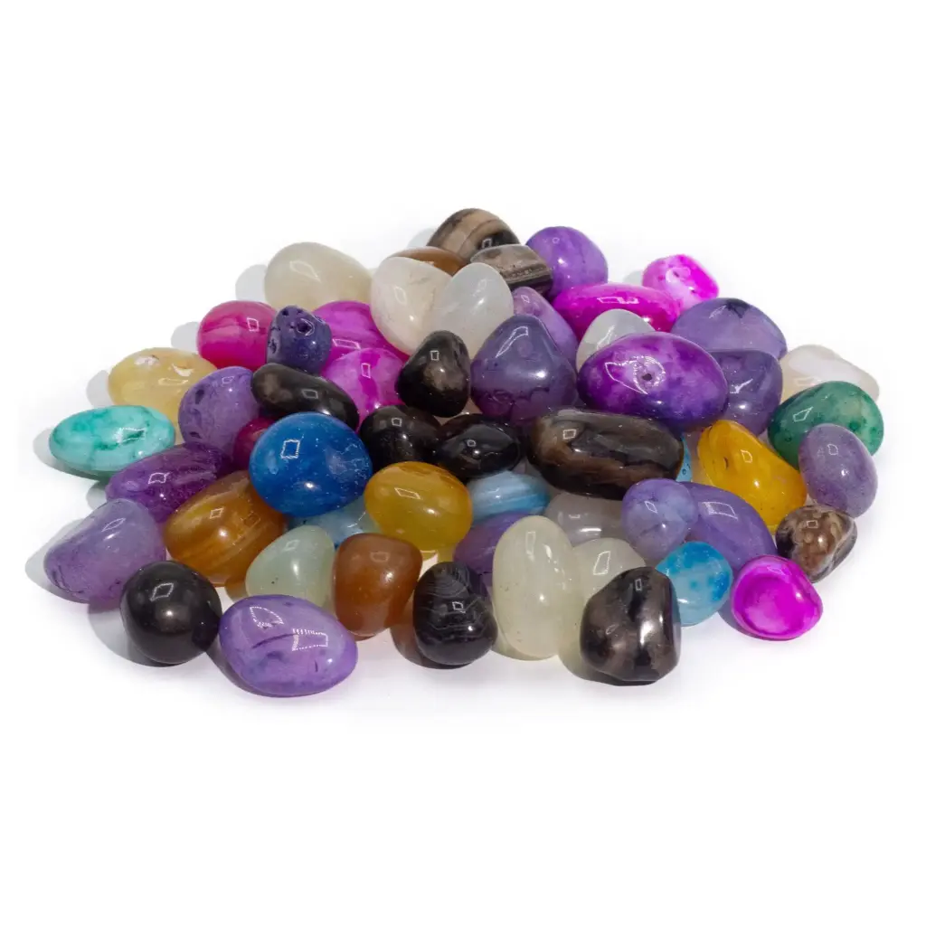Bulk Treated Mixed Agate – 1kg (aprox. 70 stones) – 7 colours | www.artisangoods.co.uk