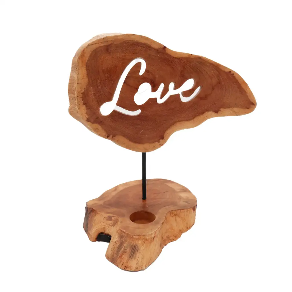 Candle Holder Sign – Love | www.artisangoods.co.uk