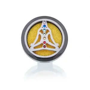Car Diffuser Kit – Pewter Yoga Chakra – 30mm | www.artisangoods.co.uk 3
