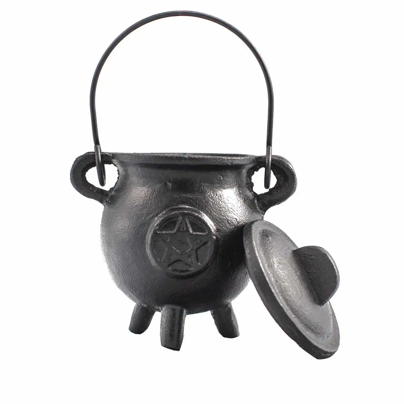 Cast Iron Cauldron with Pentagon 6.5x13cm | www.artisangoods.co.uk 2 Cast Iron Cauldron with Pentagon 6.5x13cm | www.artisangoods.co.uk 1