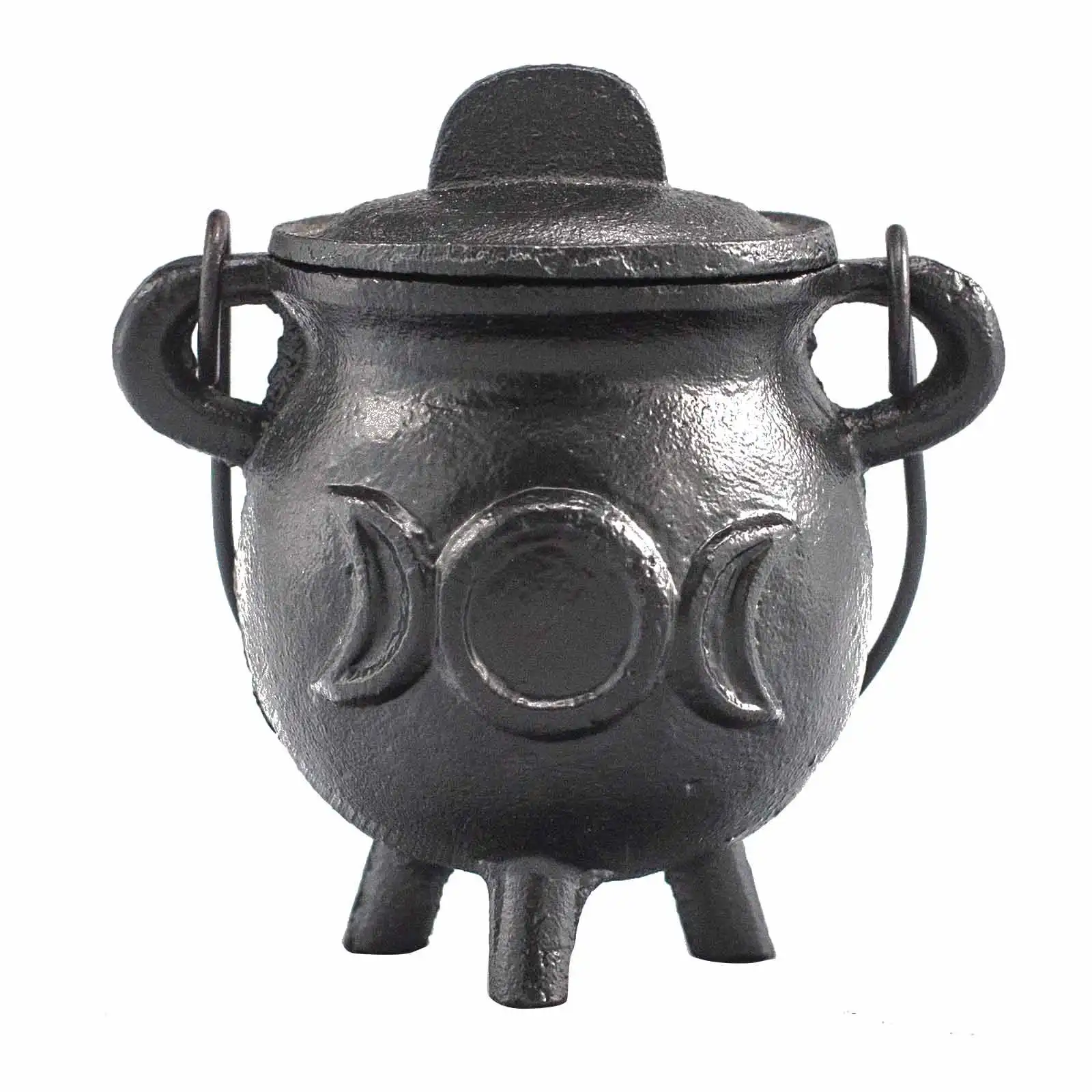Cast Iron Cauldron with Triple Moon 6.5x13cm | www.artisangoods.co.uk 2 Cast Iron Cauldron with Triple Moon 6.5x13cm | www.artisangoods.co.uk 1