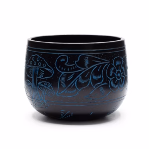 Cauldron Singing Bowl – Magic Mushroom – Blue (15cm) | www.artisangoods.co.uk
