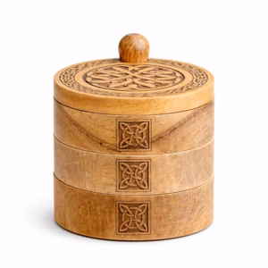 Celtic Carved 3 Tier Revolving Box | www.artisangoods.co.uk 2