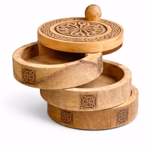 Celtic Carved 3 Tier Revolving Box | www.artisangoods.co.uk 4