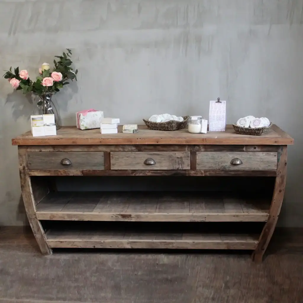 Centerpiece Recycled Wood Table – 180x60x80cm | www.artisangoods.co.uk Centerpiece Recycled Wood Table – 180x60x80cm | www.artisangoods.co.uk