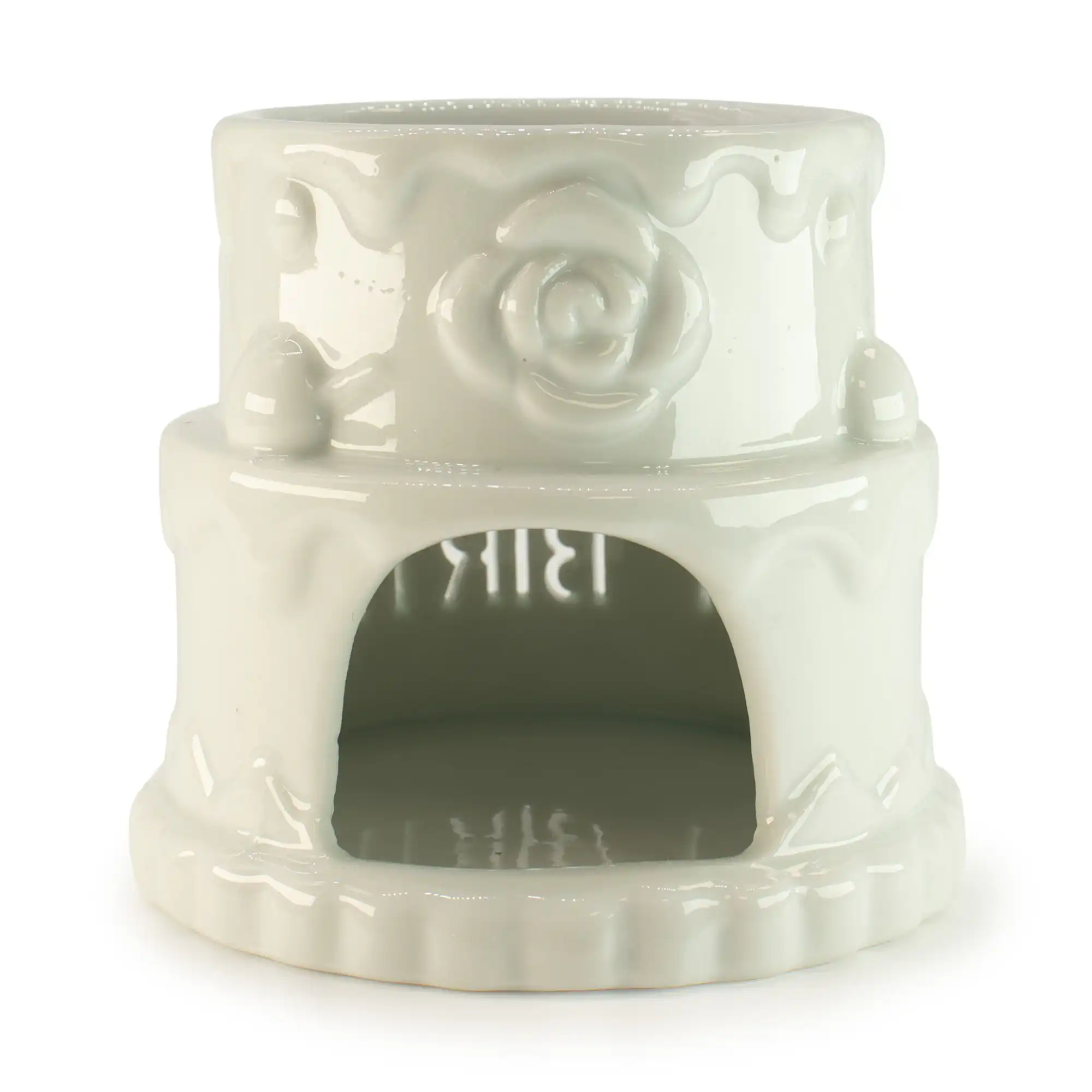 Ceramic Cake Oil Burner - HAPPY BIRTHDAY - White
