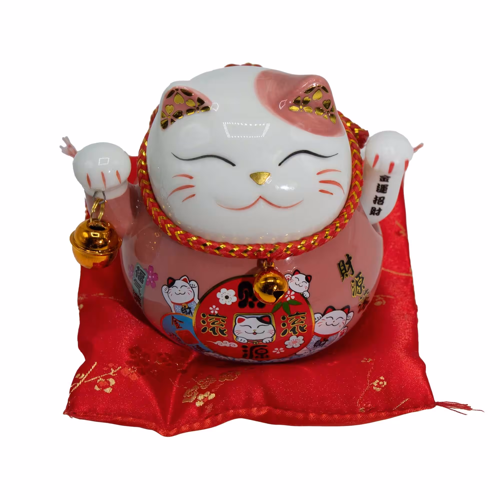 Ceramic Money Cat Moving Hand – Pink on Cushion | www.artisangoods.co.uk 4 Ceramic Money Cat Moving Hand – Pink on Cushion | www.artisangoods.co.uk 3