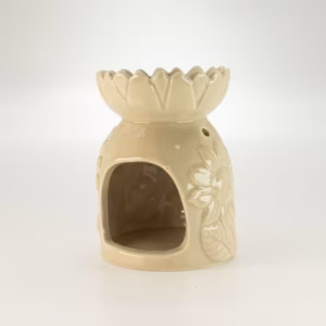 Ceramic Sunflower Oil Burner – Pastel Beige | www.artisangoods.co.uk 3
