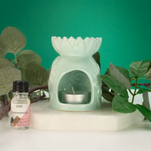 Ceramic Sunflower Oil Burner – Pastel Green | www.artisangoods.co.uk 4