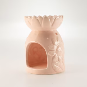 Ceramic Sunflower Oil Burner – Pastel Pink | www.artisangoods.co.uk 3