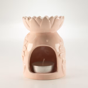 Ceramic Sunflower Oil Burner – Pastel Pink | www.artisangoods.co.uk 4