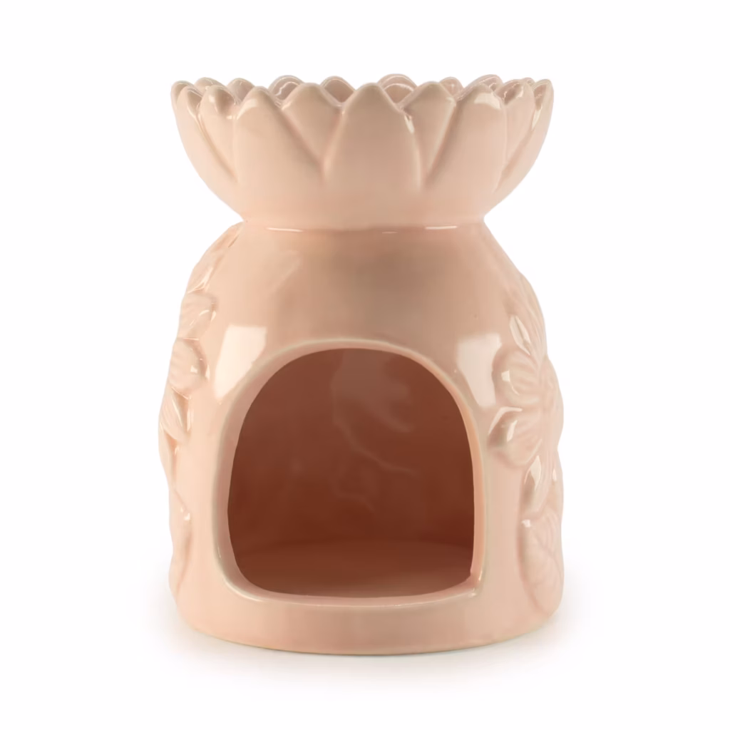 Ceramic Sunflower Oil Burner – Pastel Pink | www.artisangoods.co.uk