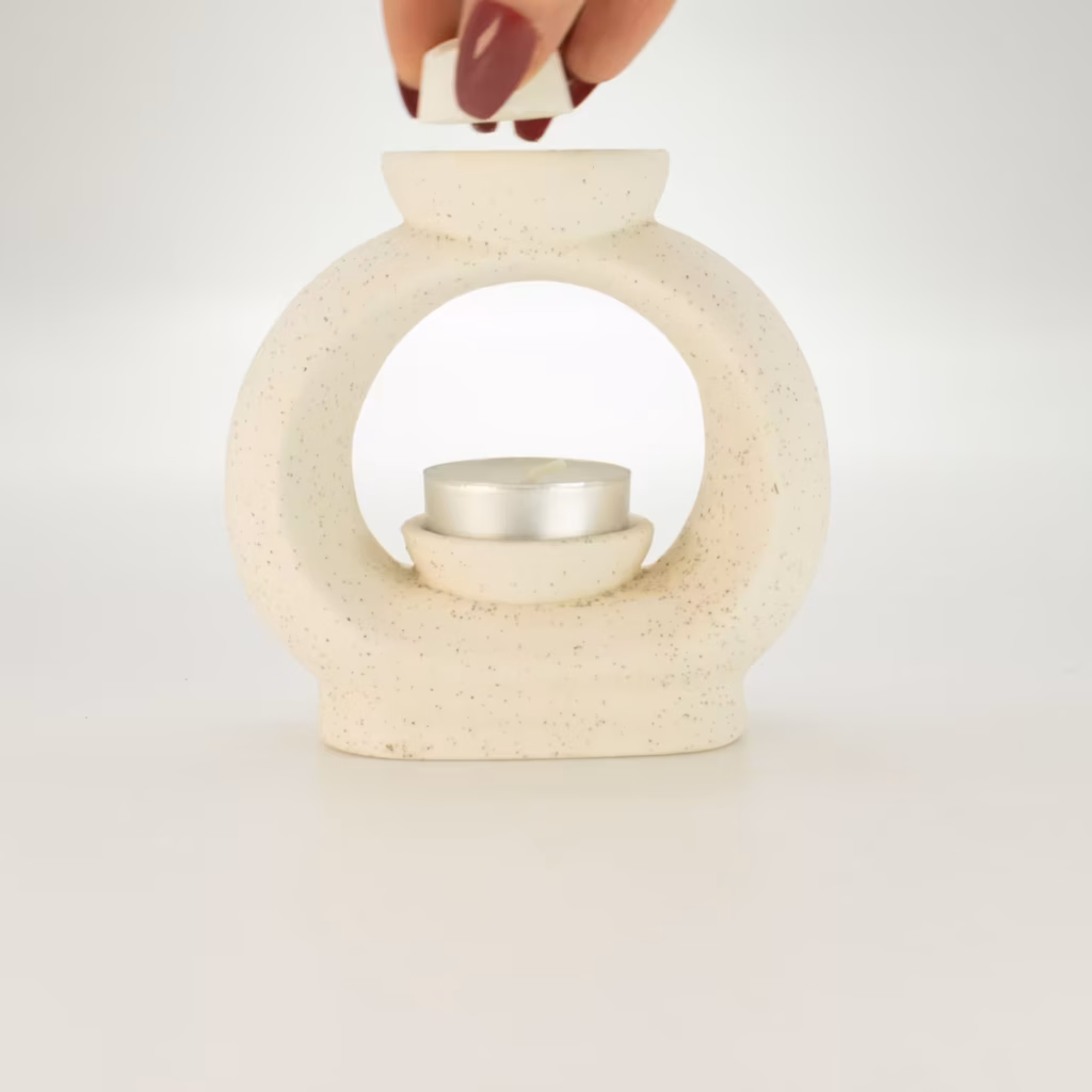 Ceramic Zen Oil Burner – Large Oval Pebble – Speckled Off-White | www.artisangoods.co.uk 5 Ceramic Zen Oil Burner – Large Oval Pebble – Speckled Off-White | www.artisangoods.co.uk 5