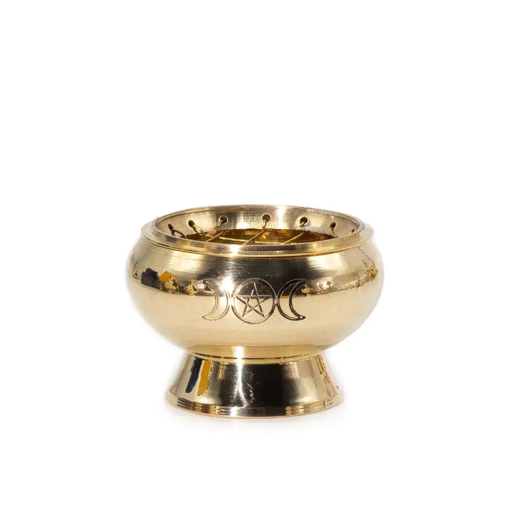 Charcoal Incense Jar – Triple Moon Pentagram | www.artisangoods.co.uk