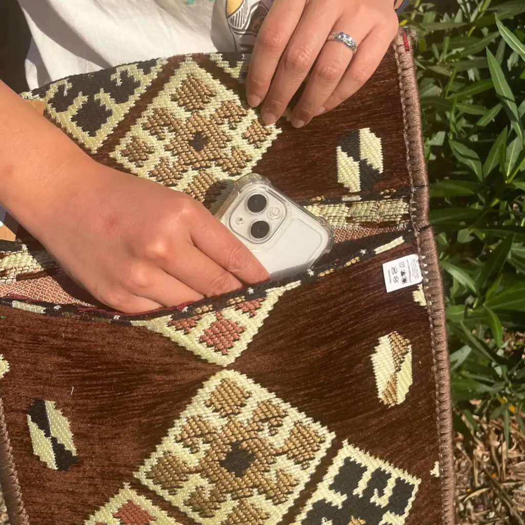 Chocolate Kilim Messenger Festival Bag | www.artisangoods.co.uk 5