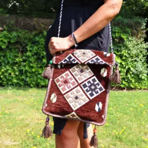 Chocolate Kilim Messenger Festival Bag | www.artisangoods.co.uk 3
