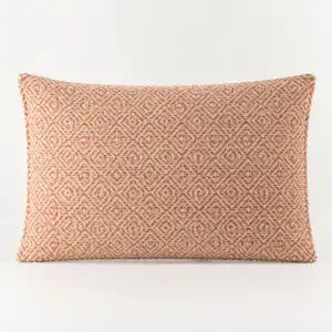 Classic Cushion Cover – Burgundy Squares- 30x50cm – Lumber Style | www.artisangoods.co.uk