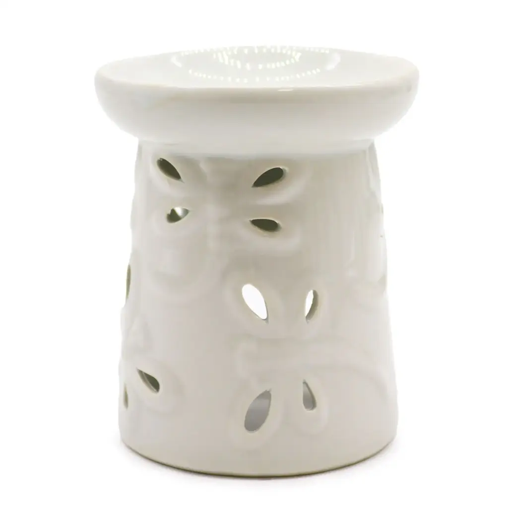 Classic White Oil Burner – Dragonfly | www.artisangoods.co.uk