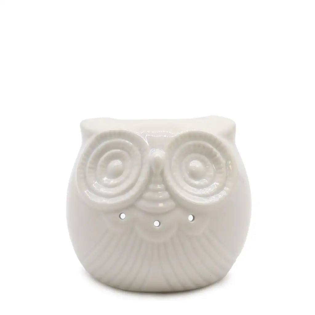 Classic White Oil Burner – Short Owl | www.artisangoods.co.uk