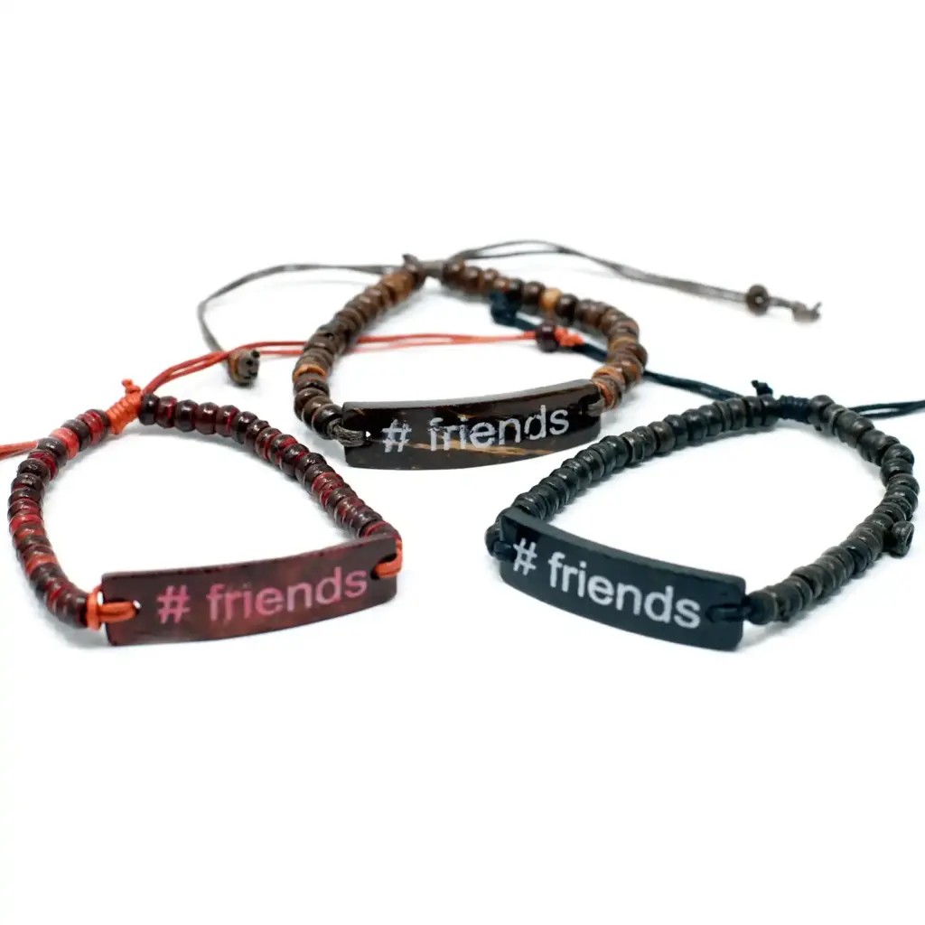 Coco Slogan Bracelets – #Friends | www.artisangoods.co.uk