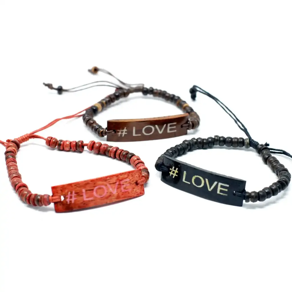 Coco Slogan Bracelets – #Love | www.artisangoods.co.uk