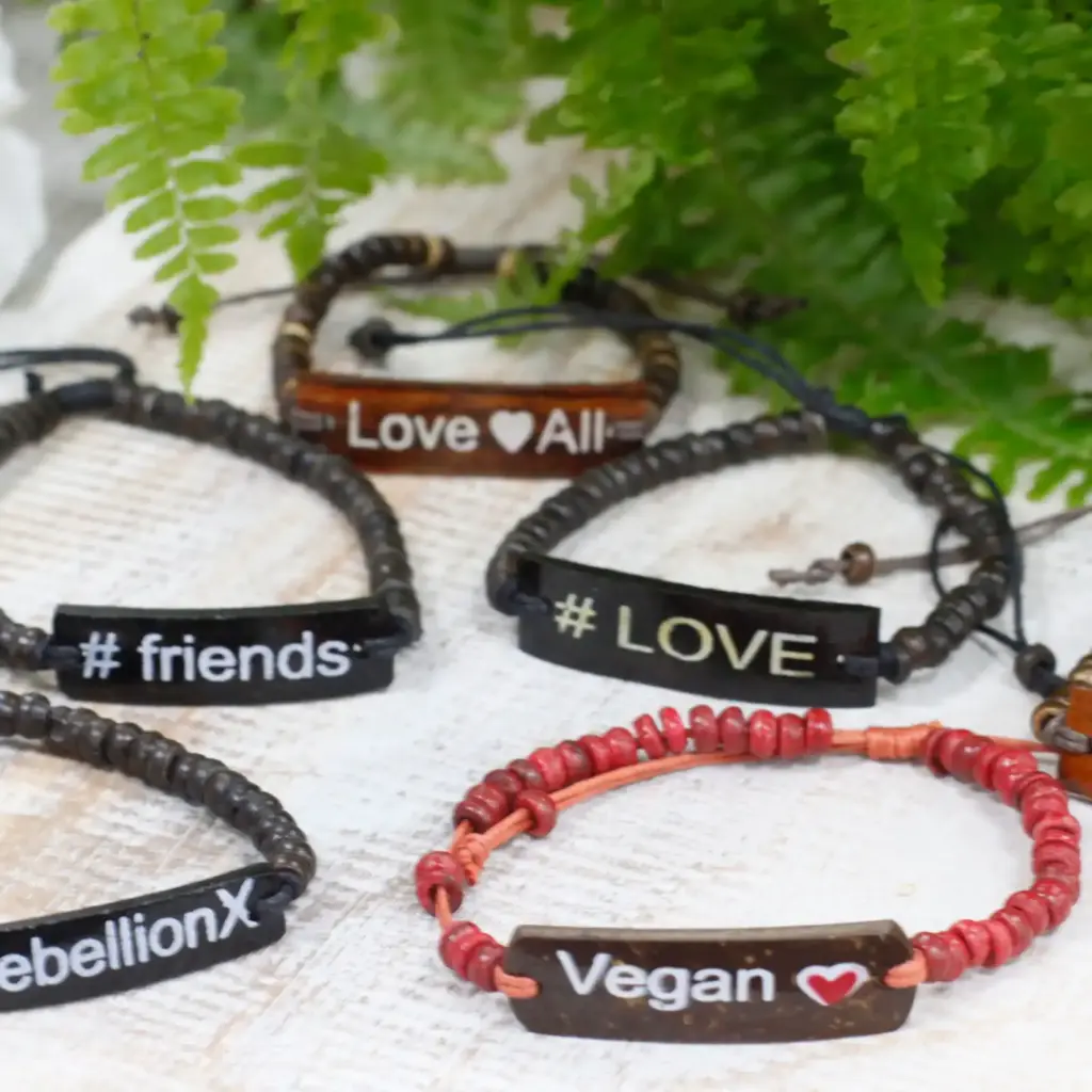 Coco Slogan Bracelets – Vegan | www.artisangoods.co.uk 5