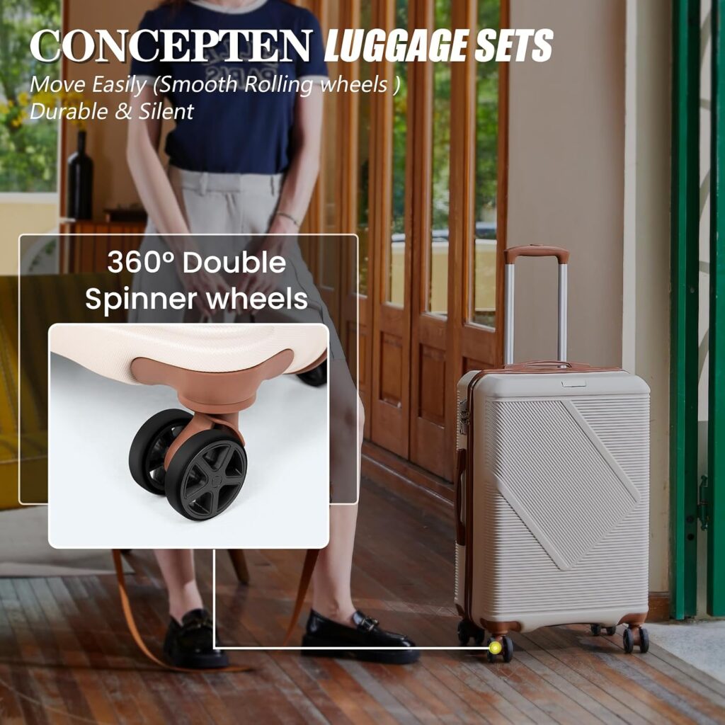Concepten Luggage Sets 5 Piece Hardshell Suitcases with Wheels Black